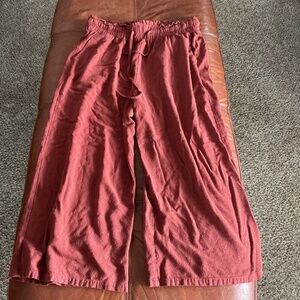 Paper bag waist wide leg pants